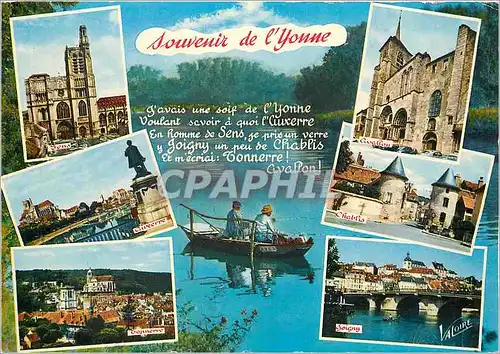 Moderne Karte Souvenir de l'Yonne