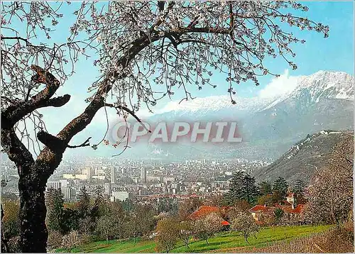 Cartes postales moderne Grenoble au printemps Vue sur la ville et le Vercors