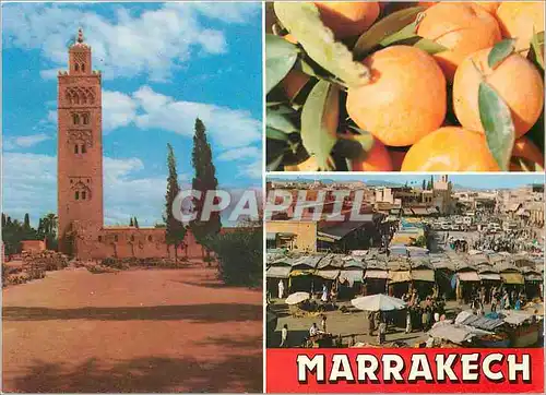 Cartes postales moderne Marrakech La Plage Jamaa El Fna Mosquee Koutoubia Les Oranges