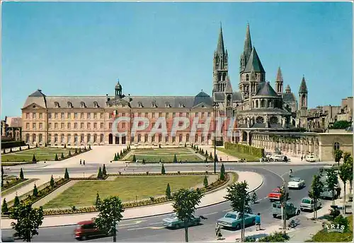 Cartes postales moderne Caen L'Hotel de Ville et l'Abbaye aux Hommes Eglise St Etienne XII