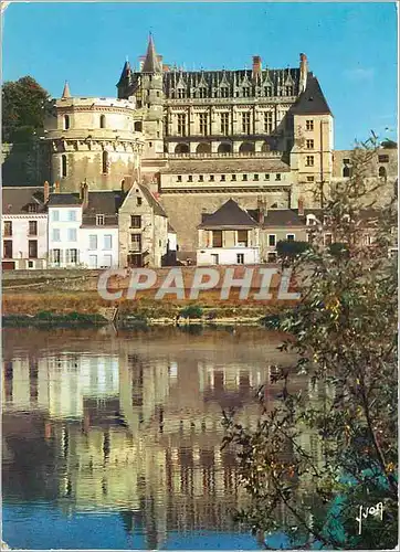 Moderne Karte Val de Loire Amboise Indre et Loire Le Chateau sur les Bords de la Loire