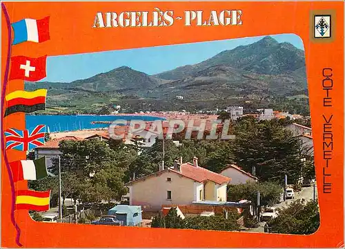 Moderne Karte Argeles Plage Cote Vermeille