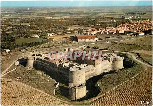 Moderne Karte Le Chateau fort de Salses vu du ciel