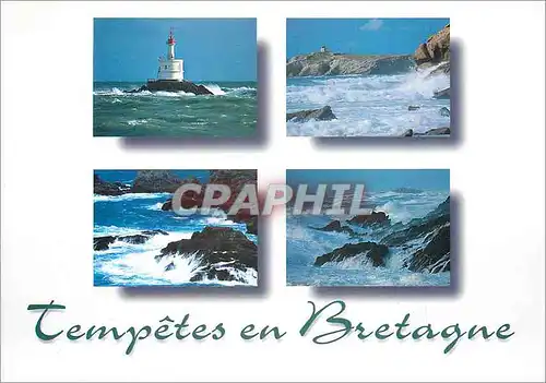 Cartes postales moderne Tempetes en Bretagne Phare