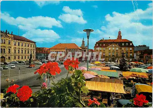 Moderne Karte Erlangen Marktplatz mit Schloss und Rathaus