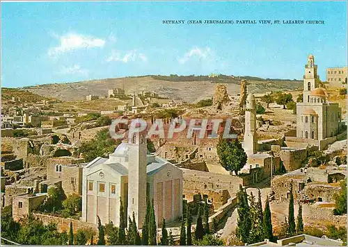 Moderne Karte Bethany near Jerusalem Partial View St Lazarus Church