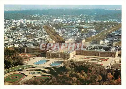 Moderne Karte Le Parc le Chateau et la Ville Vue Aerienne Ch�teau de Versailles