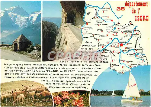 Cartes postales moderne Departement de l'Isere Communes