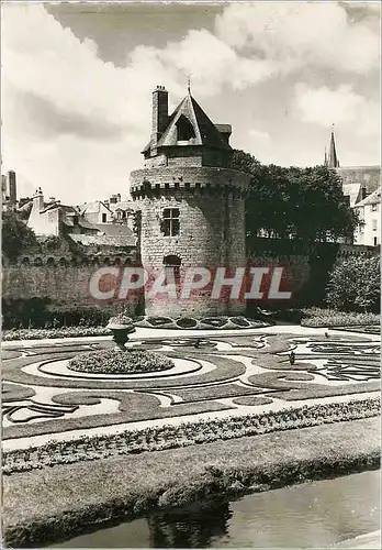 Moderne Karte Vannes Morbihan Ancien remparts tour du Connetable et Jardins de la Garenne