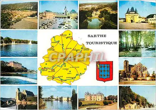 Moderne Karte Sarthe Touristique