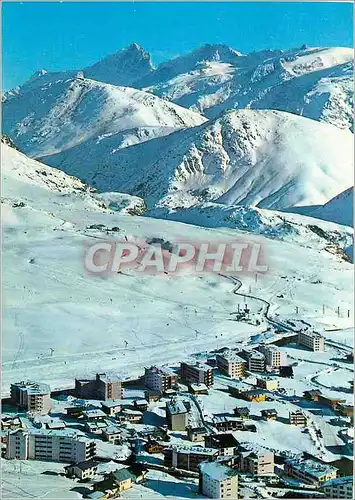 Moderne Karte Alpe d'Huez Vue Partielle L'Altiport et Grand Pic de la Meije