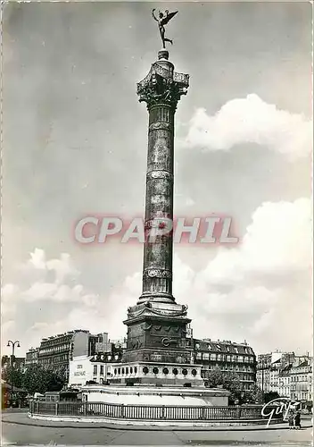 Moderne Karte Paris et ses Merveilles Place de la Bastille et Colonne de Juillet