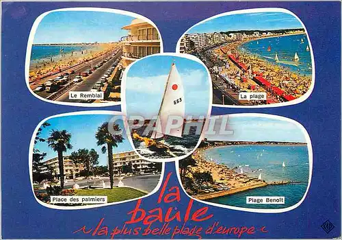 Cartes postales moderne La Baule la plus belle plage d'Europe Le remblai La plage Place des palmiers Plage Benoit