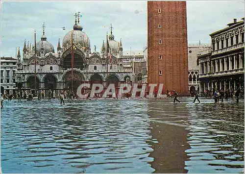 Cartes postales moderne Venezia Place Saint Mark maree haute