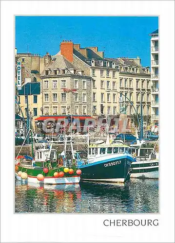 Moderne Karte Cherbourg Manche Les Quais Bateaux