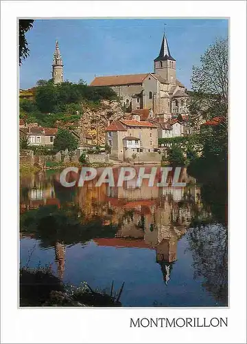 Moderne Karte Montmorillon Vienne l'Eglise Notre Dame