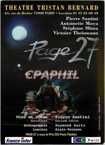 Cartes postales moderne Theatre Tristan Bernard Rue du rocher Paris Page 27 Jean Louis Bauer Pierre Santini