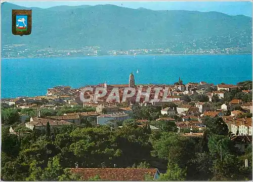 Moderne Karte Saint Tropez Vue generale dans le fond Ste Maxime et les Maures