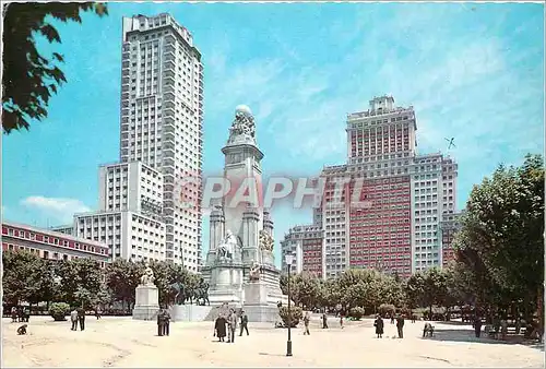 Cartes postales moderne Madrid Place d'Espagne Monument Cervantes