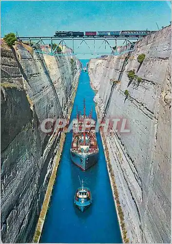 Cartes postales moderne Corinth Bateau Train
