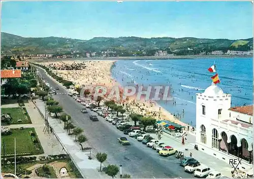 Cartes postales moderne Hendaye BP Frontiere Espagnole La Plage Au fond l'Espagne