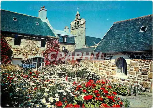 Moderne Karte Maisons Fleuries de Bretagne Ile de Brehat C du N