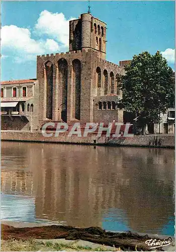 Cartes postales moderne Agde Herault La Cathedrale au bord de l'Herault