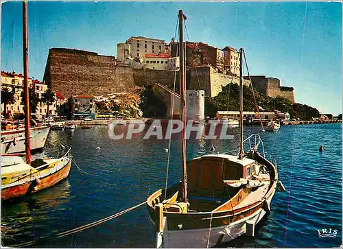 Moderne Karte Charmes et Couleurs de la Corse Calvi Les yachts devant la Citadelle