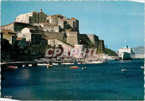 Cartes postales moderne La Citadelle et le Port de Calvi A quai le Napoleon Bateau