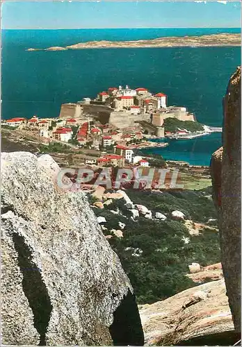 Moderne Karte La Corse Ile de Beaute Calvi vu des falaises de Recisa