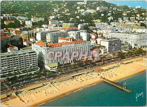 Moderne Karte Cannes Alpes Maritimes Vue generale des Plages la Croisette et le Cariton