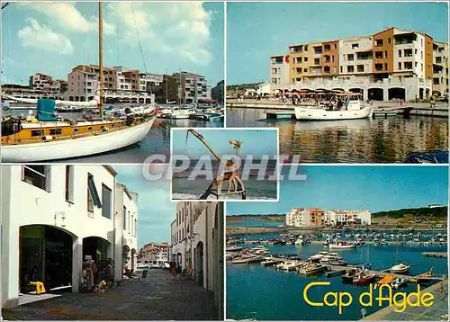 Moderne Karte Cap d'Agde Port Saint Clair Vue generale Rue du Port