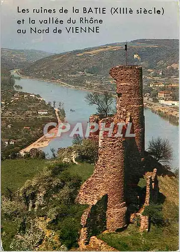 Cartes postales moderne Les ruines de la Batie et la vallee du Rhone au Nord de Vienne