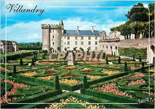 Cartes postales moderne Villandry Indre et Loire Les Jardins a la francaise et le Chateau avec son donjon