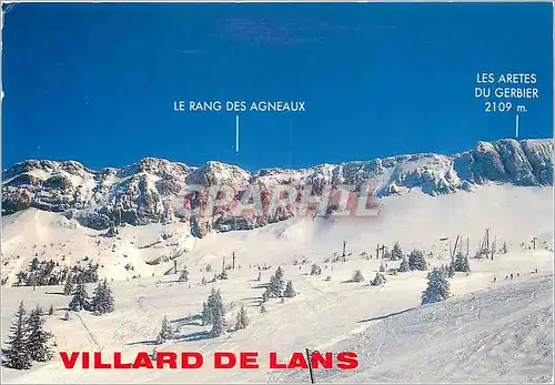 Moderne Karte Villard de Lans Le rang des agneaux Les aretes du Gerbier