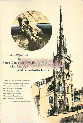 Cartes postales moderne Villefranche en Beaujolais Rhone Notre Dame des Marais et sa celebre gargouille