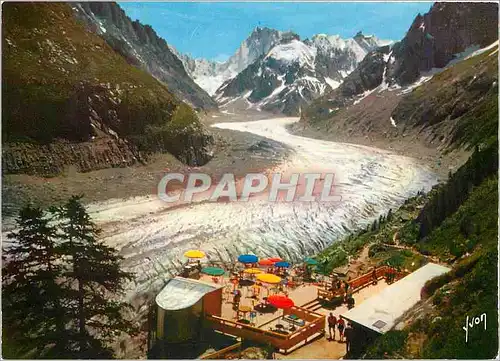 Cartes postales moderne La Mer de Glace et les Grandes Jorasses Haut Savoie Au premier plan
