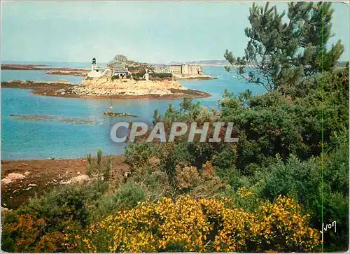 Cartes postales moderne Carantec La Perle du Nord Finistere L'Ile Louet et le Chateau du Taureau vus de la Cote