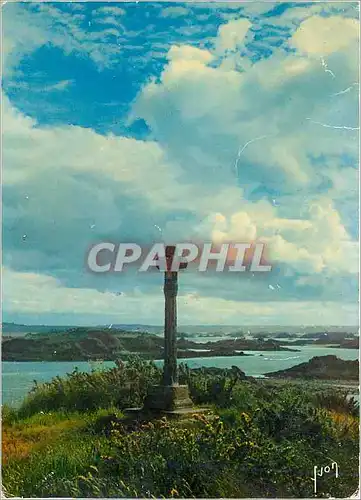 Moderne Karte Brehat Cotes du Nord Iles des fleurs et des Rochers roses La Croix de Modez