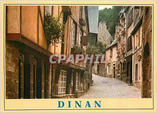 Moderne Karte Dinan Vieilles maisons a pignons de la rue du Jerzual