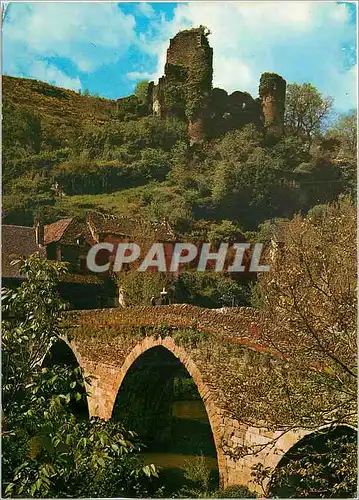 Cartes postales moderne Belcastel Aveyron Environs de Rignac Le Pont domine par les ruines du Chateau