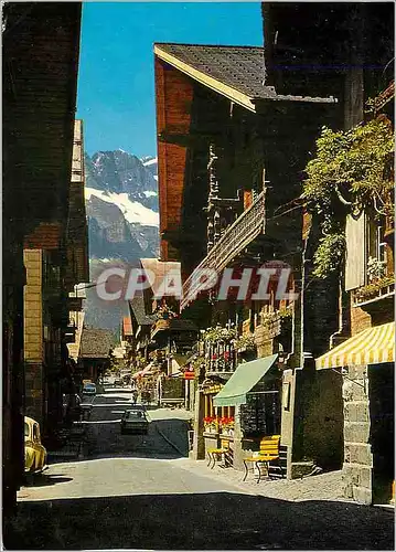 Moderne Karte Champery Rue du Village Maisons typiques du Val d'Illiez
