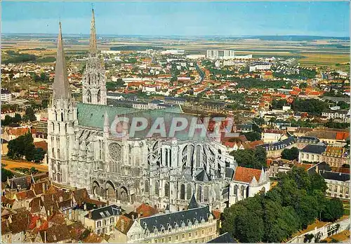 Cartes postales moderne Les Merveilles de Chartres Eure et Loir La Cathedrale vue d'Avion