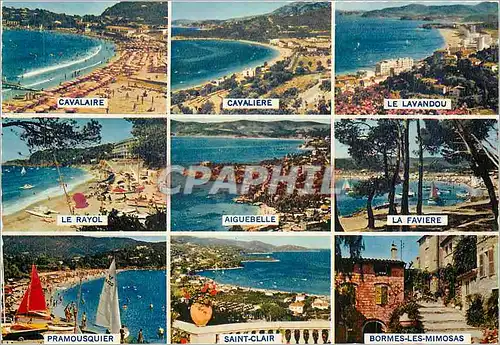 Moderne Karte La Cote des Maures De Cavalaire sur Mer a Bormes les Mimosas