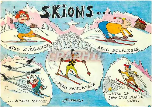 Cartes postales moderne Images de Chez Nous en Hiver Skions Ski