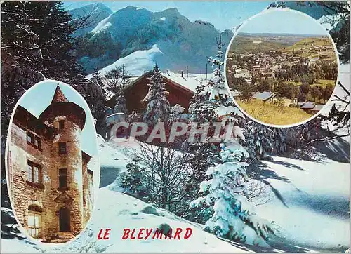 Moderne Karte Le Bleymard Lozere Vieille Tour Vue generale et le village de Vacances