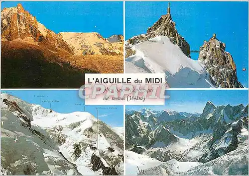 Moderne Karte Chamonix Mont Blanc L'Aiguille du Midi