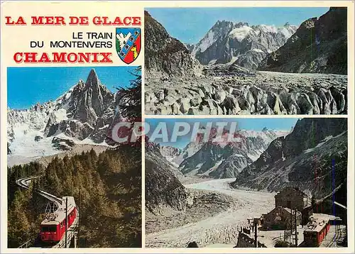 Moderne Karte La Mer de Glace Le Train du Montenvers Chamonix