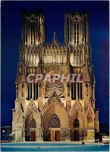 Moderne Karte Reims Marne Facade de la Cathedrale