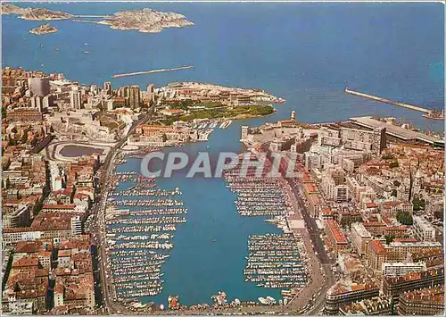 Cartes postales moderne Marseille Le Vieux Port et les Iles